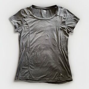 Penn Activewear Top Womens Small Gray Short Sleeve Heathered Reflective Gym Tee